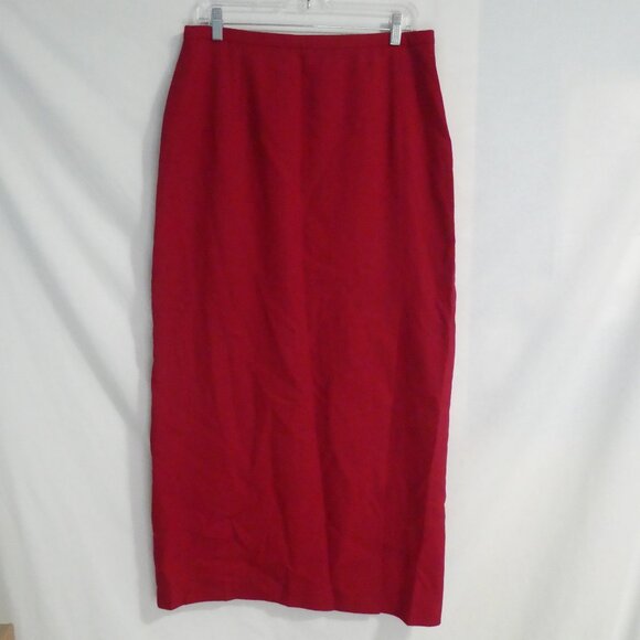 LOUBEN Exclusively for Melanie Lyne | Lined 100% Pure Virgin Wool Red Skirt - Picture 1 of 15